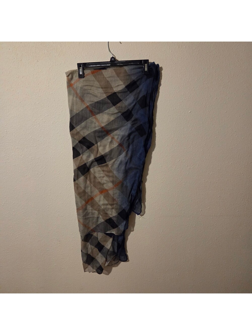 Blue & brown plaid scarf